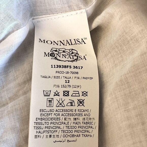 MonnaLisa Girls Maxi Dress in Animal Print with Ruffled Collar & Flower Size 12. - Picture 9 of 10